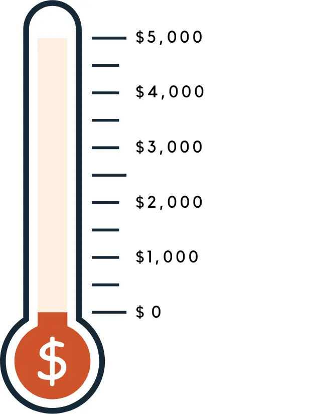 Holiday Donation Drive Temperature Gauge Dollar Amount Youth Creativity Spark Space Project Imo